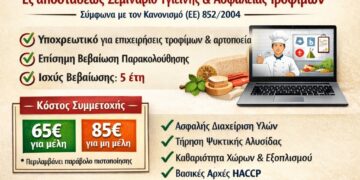 Ενημέρωση για την Yποχρεωτική  Εκπαίδευση Υγιεινής & Ασφάλειας Τροφίμων (ΕΦΕΤ) και τα σεμινάρια που διοργανώνει η ΣΑΑΠΠ